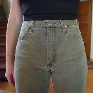 Vintage green wranglers, size 2